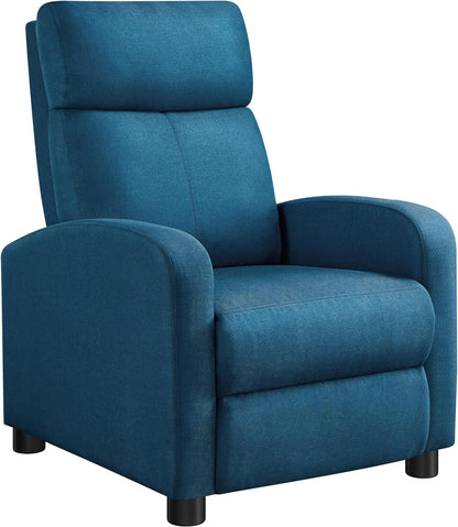 Luxurious Blue Recliner Chair with 3 Adjustable Positions for Ultimate Comfort in Your Living Space