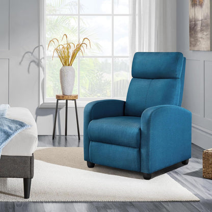 Luxurious Blue Recliner Chair with 3 Adjustable Positions for Ultimate Comfort in Your Living Space