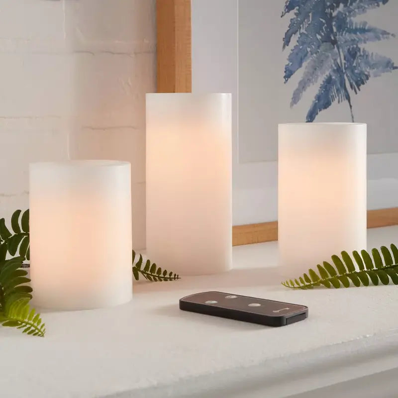 Enchanting 3-Pack LED Flameless Candles with Realistic Black Wicks – Perfect for Any Home Decor
