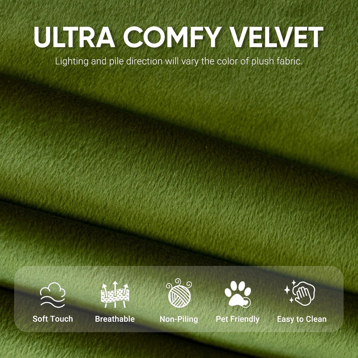 Bean Bag Chair for Adults, High-Density Foam, Dutch Velvet, Green