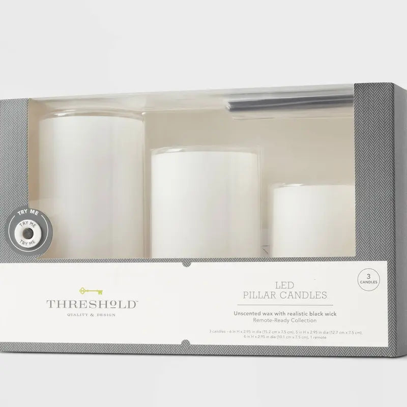Enchanting 3-Pack LED Flameless Candles with Realistic Black Wicks – Perfect for Any Home Decor